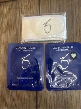 ZO BRIGHTENING SHEET MASK x 2 and head band